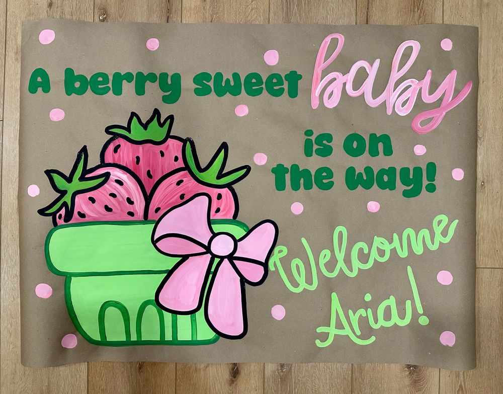 Berry Sweet Baby Shower Banner 
